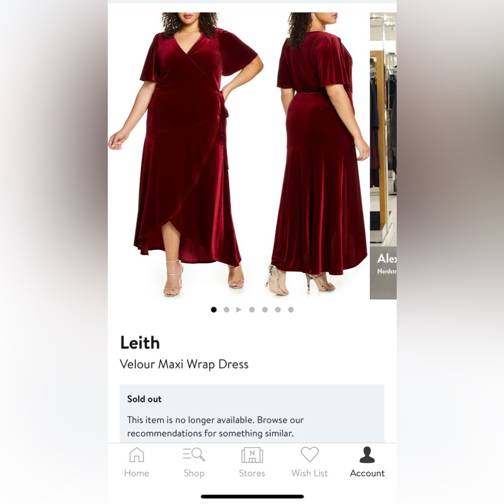 Leith Velour Red Maxi Wrap Dress
(Plus Size) Size 2X